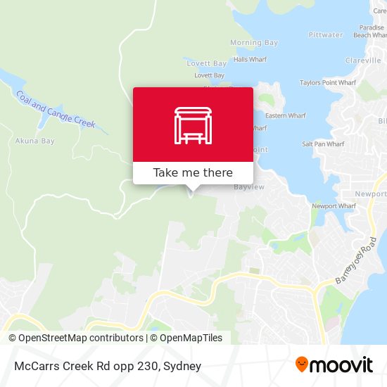 McCarrs Creek Rd opp 230 map