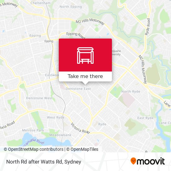 North Rd after Watts Rd map