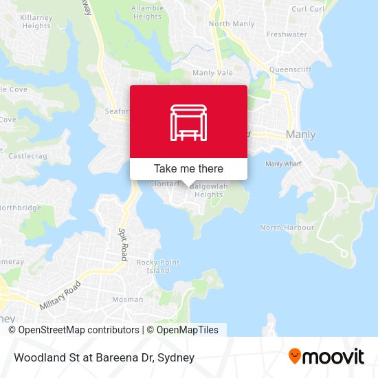 Woodland St at Bareena Dr map