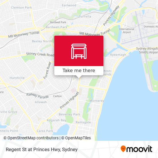Regent St at Princes Hwy map
