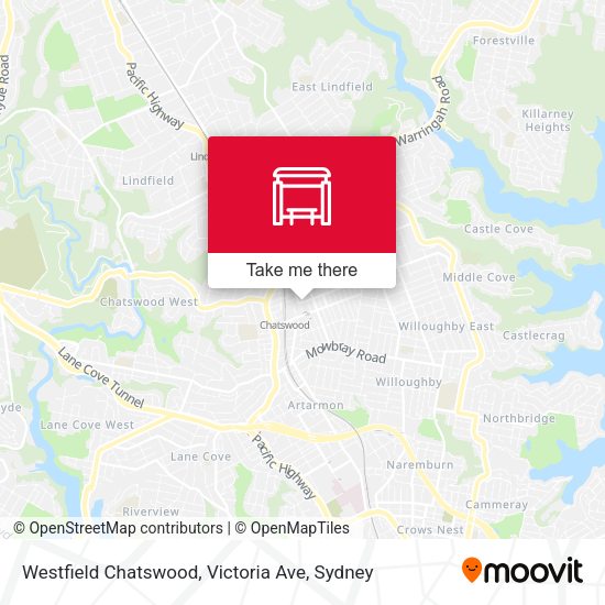 Westfield Chatswood, Victoria Ave map