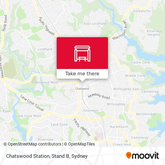 Mapa Chatswood Station, Stand B