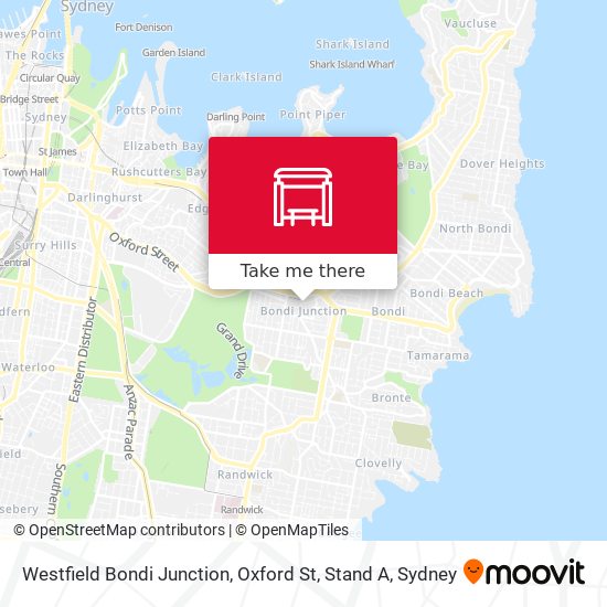 Westfield Bondi Junction, Oxford St, Stand A map
