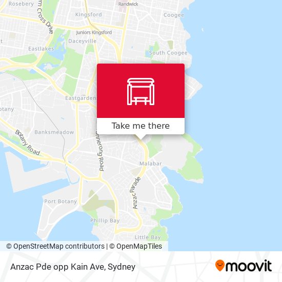 Anzac Pde opp Kain Ave map