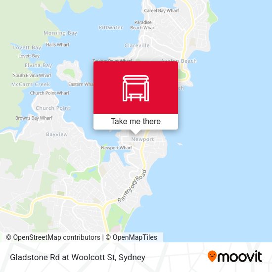 Gladstone Rd at Woolcott St map