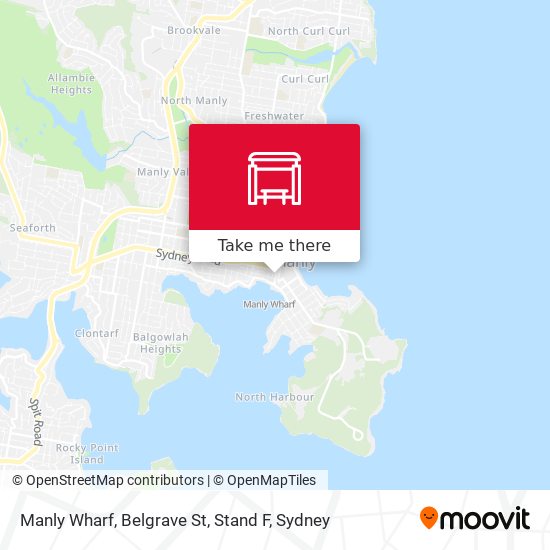 Mapa Manly Wharf, Belgrave St, Stand F