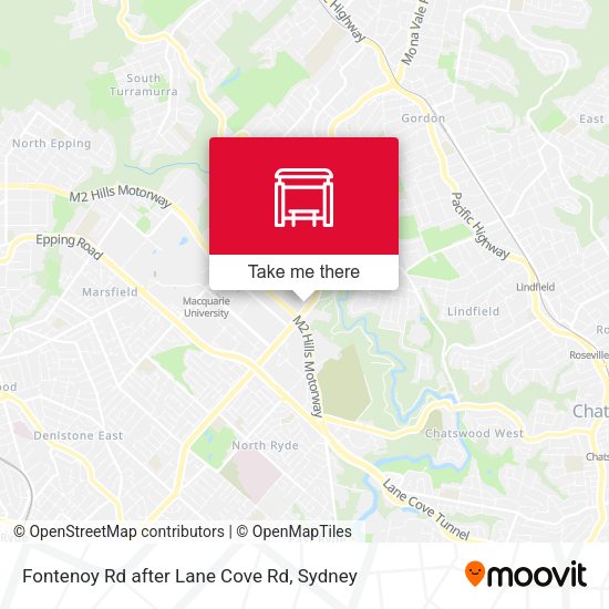 Fontenoy Rd after Lane Cove Rd map
