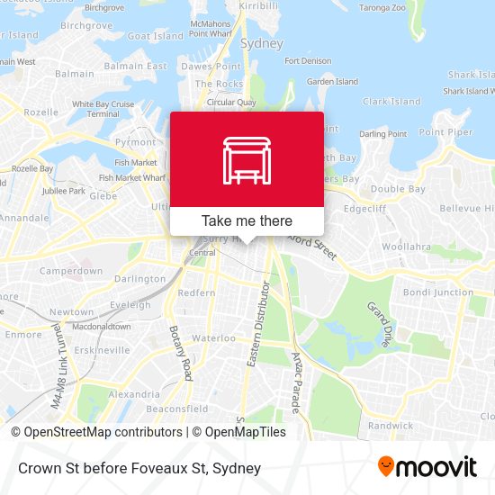 Crown St before Foveaux St map
