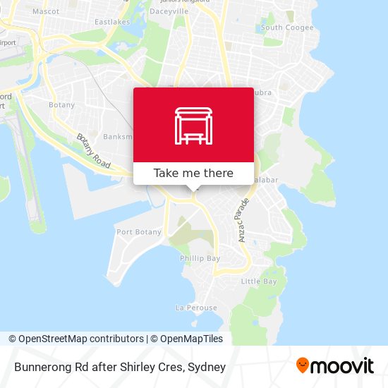 Bunnerong Rd after Shirley Cres map