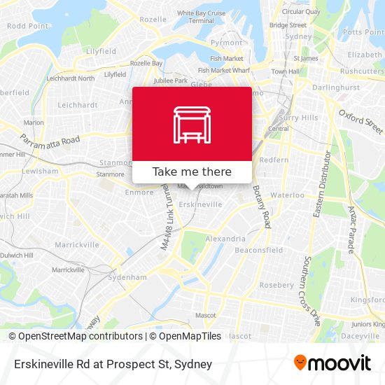 Erskineville Rd at Prospect St map