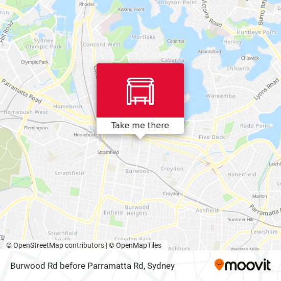 Burwood Rd before Parramatta Rd map