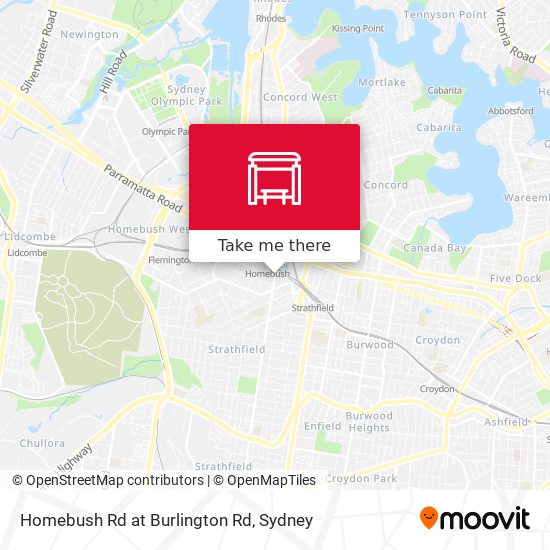Homebush Rd at Burlington Rd map