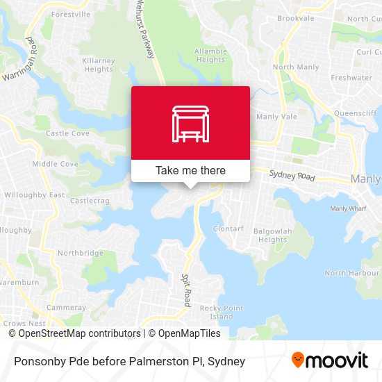Ponsonby Pde before Palmerston Pl map