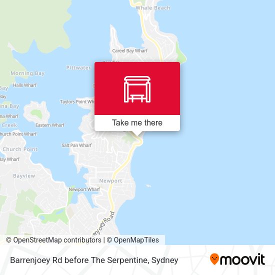 Barrenjoey Rd before The Serpentine map