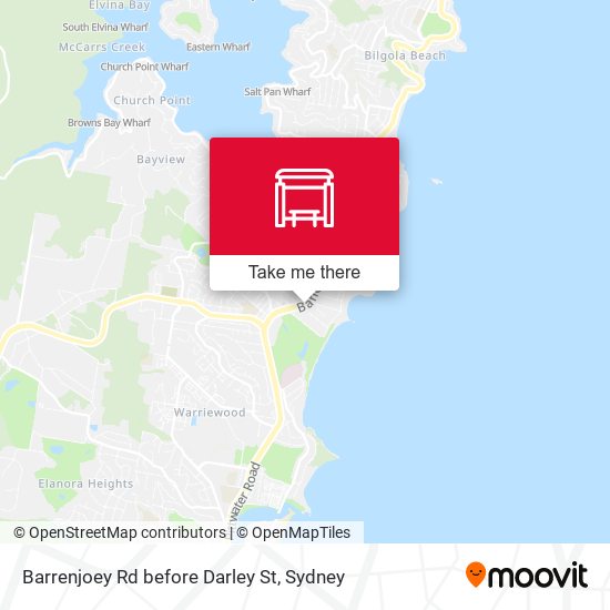 Barrenjoey Rd before Darley St map