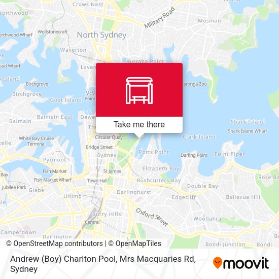 Andrew (Boy) Charlton Pool, Mrs Macquaries Rd map