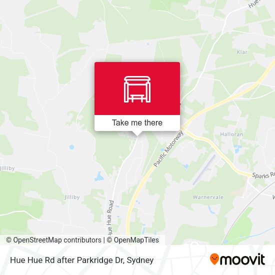 Hue Hue Rd after Parkridge Dr map
