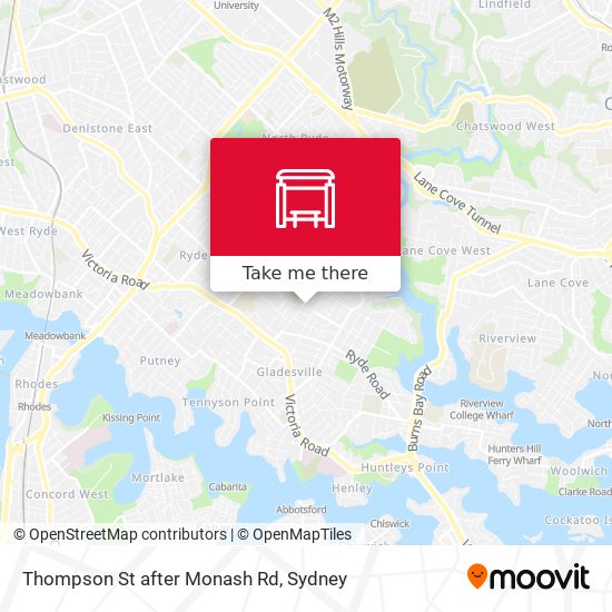 Thompson St after Monash Rd map