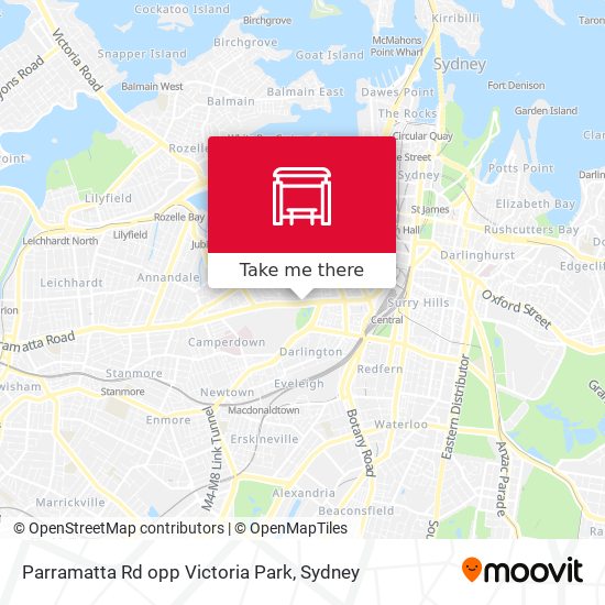 Parramatta Rd opp Victoria Park map
