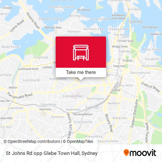 St Johns Rd opp Glebe Town Hall map