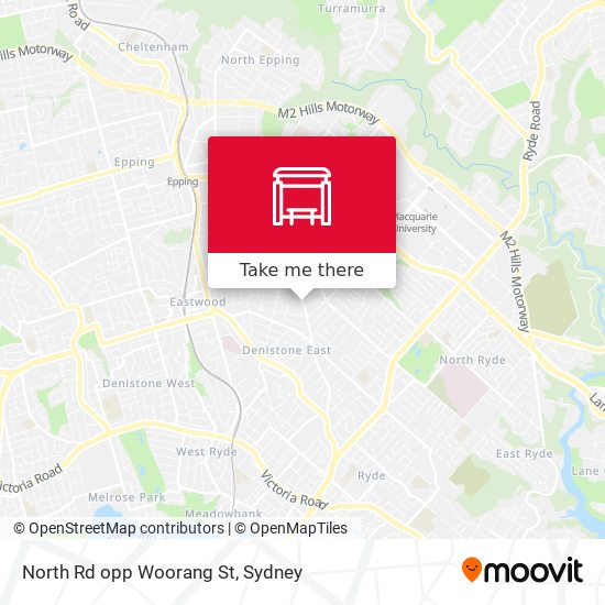 North Rd opp Woorang St map