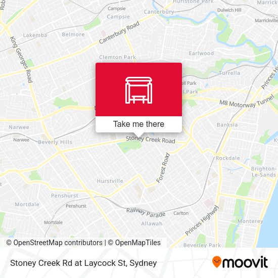 Stoney Creek Rd at Laycock St map
