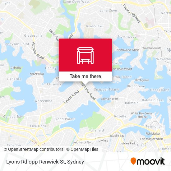 Lyons Rd opp Renwick St map