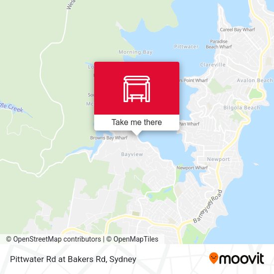Pittwater Rd at Bakers Rd map