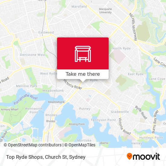Top Ryde Shops, Church St map