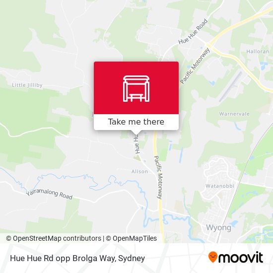 Hue Hue Rd opp Brolga Way map