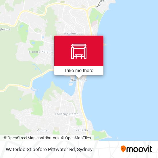 Waterloo St before Pittwater Rd map