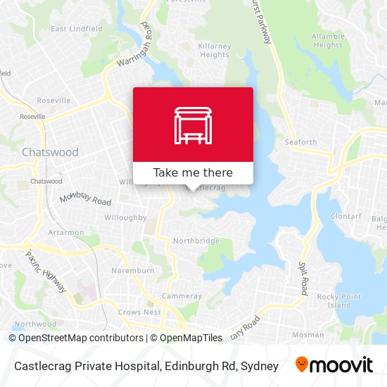 Mapa Castlecrag Private Hospital, Edinburgh Rd