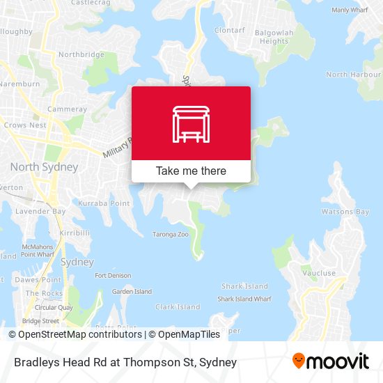 Bradleys Head Rd at Thompson St map