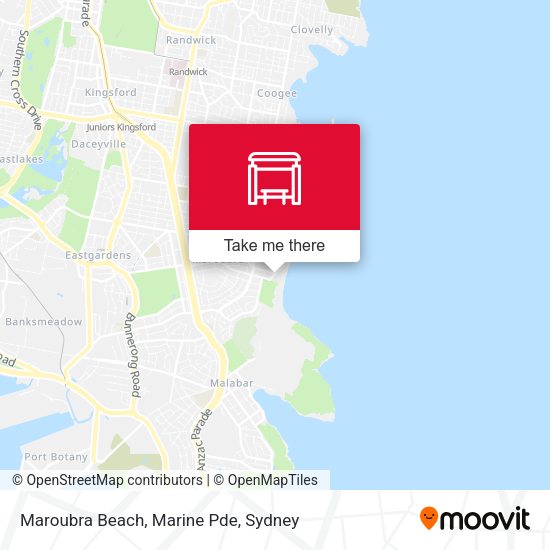 Maroubra Beach, Marine Pde map