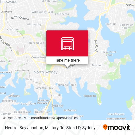 Neutral Bay Junction, Military Rd, Stand D map