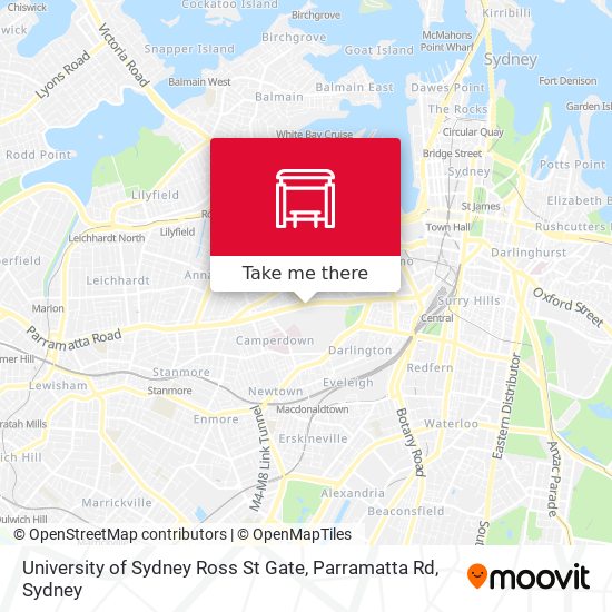 University of Sydney Ross St Gate, Parramatta Rd map