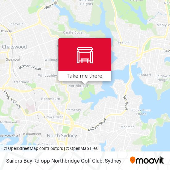 Sailors Bay Rd opp Northbridge Golf Club map