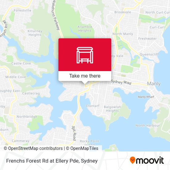 Frenchs Forest Rd at Ellery Pde map