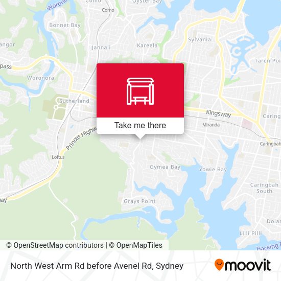 North West Arm Rd before Avenel Rd map