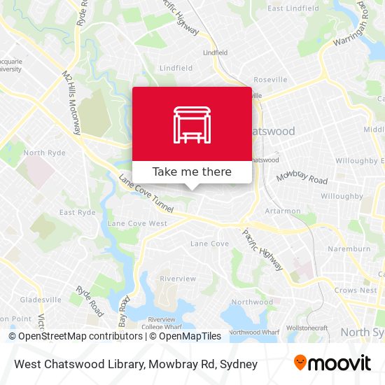 West Chatswood Library, Mowbray Rd map