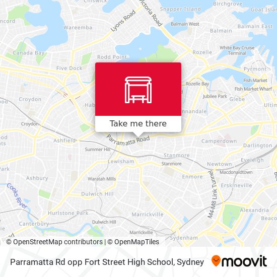 Parramatta Rd opp Fort Street High School map