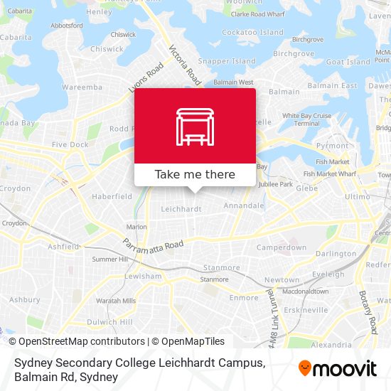 Mapa Sydney Secondary College Leichhardt Campus, Balmain Rd