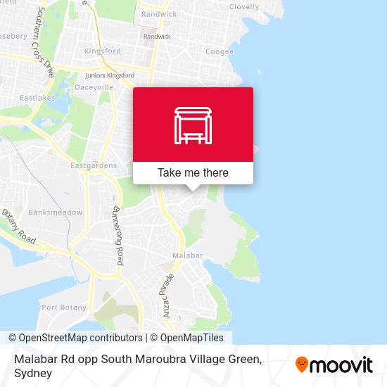 Malabar Rd opp South Maroubra Village Green map