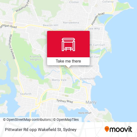 Pittwater Rd opp Wakefield St map