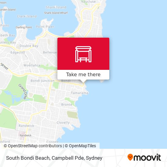 Mapa South Bondi Beach, Campbell Pde