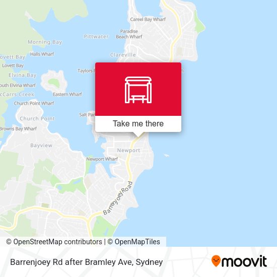 Barrenjoey Rd after Bramley Ave map