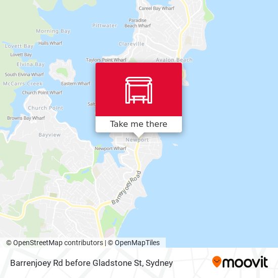 Barrenjoey Rd before Gladstone St map