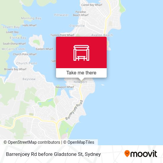 Barrenjoey Rd before Gladstone St map