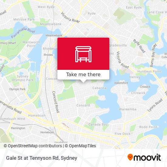 Gale St at Tennyson Rd map