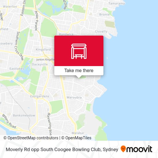 Moverly Rd opp South Coogee Bowling Club map